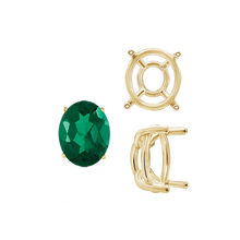 Load image into Gallery viewer, ITI NYC Four Prong Oval Wire Basket Tapered Base Settings in 14K Gold (5.00 x 3.00 mm - 20.00 x 15.00 mm)
