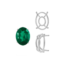 Load image into Gallery viewer, ITI NYC Four Prong Oval Wire Basket Tapered Base Settings in 14K Gold (5.00 x 3.00 mm - 20.00 x 15.00 mm)
