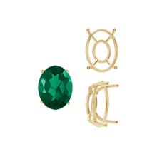 Load image into Gallery viewer, ITI NYC Four Prong Oval Wire Basket Tapered Base Settings in 14K Gold (5.00 x 3.00 mm - 20.00 x 15.00 mm)
