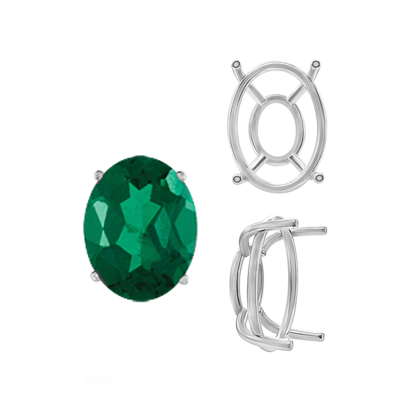 ITI NYC Four Prong Oval Wire Basket Tapered Base Settings in 14K Gold (5.00 x 3.00 mm - 20.00 x 15.00 mm)