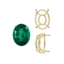 Load image into Gallery viewer, ITI NYC Four Prong Oval Wire Basket Tapered Base Settings in 14K Gold (5.00 x 3.00 mm - 20.00 x 15.00 mm)
