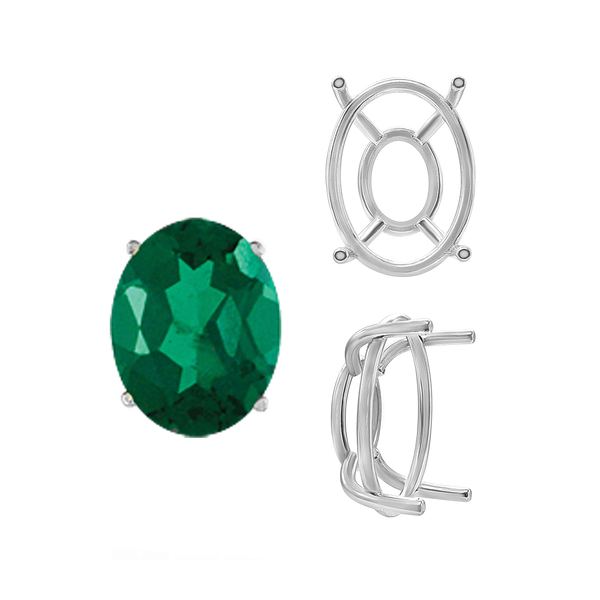 ITI NYC Four Prong Oval Wire Basket Tapered Base Settings in 14K Gold (5.00 x 3.00 mm - 20.00 x 15.00 mm)