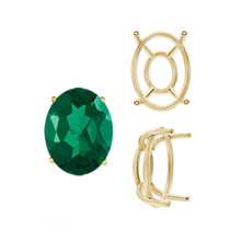 Load image into Gallery viewer, ITI NYC Four Prong Oval Wire Basket Tapered Base Settings in 14K Gold (5.00 x 3.00 mm - 20.00 x 15.00 mm)
