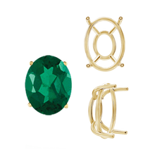 Load image into Gallery viewer, ITI NYC Four Prong Oval Wire Basket Tapered Base Settings in 14K Gold (5.00 x 3.00 mm - 20.00 x 15.00 mm)
