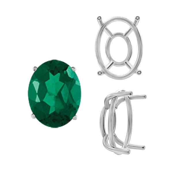 ITI NYC Four Prong Oval Wire Basket Tapered Base Settings in 14K Gold (5.00 x 3.00 mm - 20.00 x 15.00 mm)