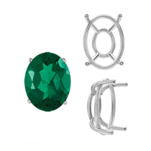 Load image into Gallery viewer, ITI NYC Four Prong Oval Wire Basket Tapered Base Settings in 14K Gold (5.00 x 3.00 mm - 20.00 x 15.00 mm)
