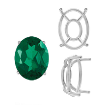 Load image into Gallery viewer, ITI NYC Four Prong Oval Wire Basket Tapered Base Settings in 14K Gold (5.00 x 3.00 mm - 20.00 x 15.00 mm)
