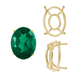 ITI NYC Four Prong Oval Wire Basket Tapered Base Settings in 14K Gold (5.00 x 3.00 mm - 20.00 x 15.00 mm)