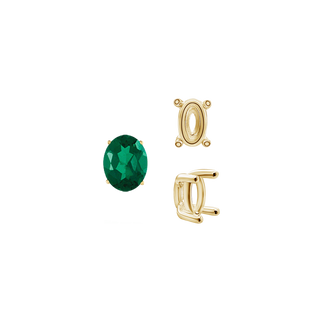 ITI NYC Four Prong Oval Wire Basket Tapered Base Settings in 14K Gold (5.00 x 3.00 mm - 20.00 x 15.00 mm)