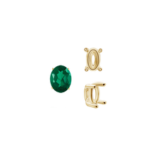 Load image into Gallery viewer, ITI NYC Four Prong Oval Wire Basket Tapered Base Settings in 14K Gold (5.00 x 3.00 mm - 20.00 x 15.00 mm)
