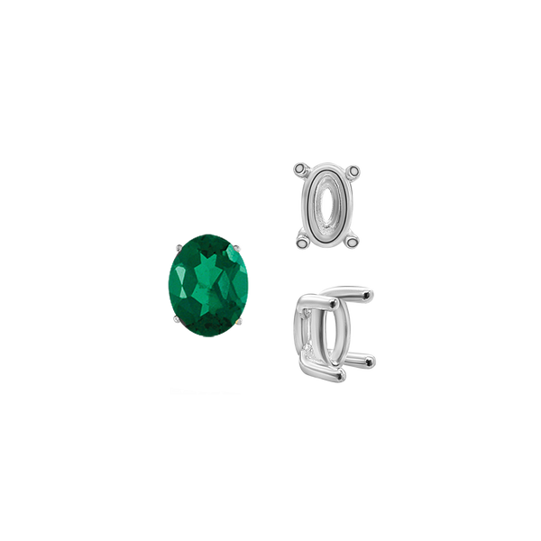 ITI NYC Four Prong Oval Wire Basket Tapered Base Settings in 14K Gold (5.00 x 3.00 mm - 20.00 x 15.00 mm)