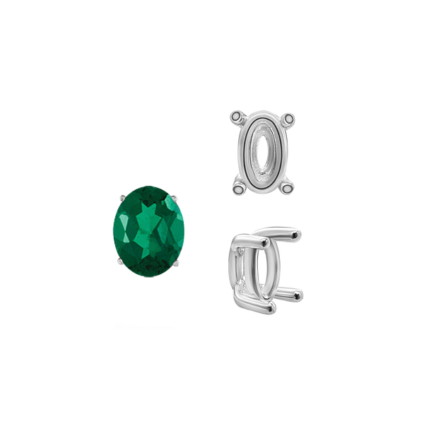 ITI NYC Four Prong Oval Wire Basket Tapered Base Settings in 14K Gold (5.00 x 3.00 mm - 20.00 x 15.00 mm)