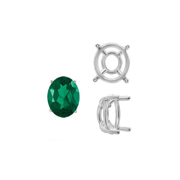 ITI NYC Four Prong Oval Wire Basket Tapered Base Settings in 14K Gold (5.00 x 3.00 mm - 20.00 x 15.00 mm)