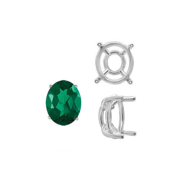 ITI NYC Four Prong Oval Wire Basket Tapered Base Settings in 14K Gold (5.00 x 3.00 mm - 20.00 x 15.00 mm)