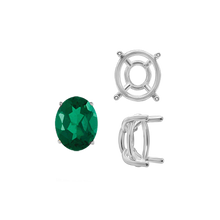 Load image into Gallery viewer, ITI NYC Four Prong Oval Wire Basket Tapered Base Settings in 14K Gold (5.00 x 3.00 mm - 20.00 x 15.00 mm)
