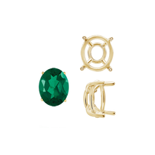 Load image into Gallery viewer, ITI NYC Four Prong Oval Wire Basket Tapered Base Settings in 14K Gold (5.00 x 3.00 mm - 20.00 x 15.00 mm)
