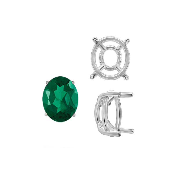 ITI NYC Four Prong Oval Wire Basket Tapered Base Settings in 14K Gold (5.00 x 3.00 mm - 20.00 x 15.00 mm)