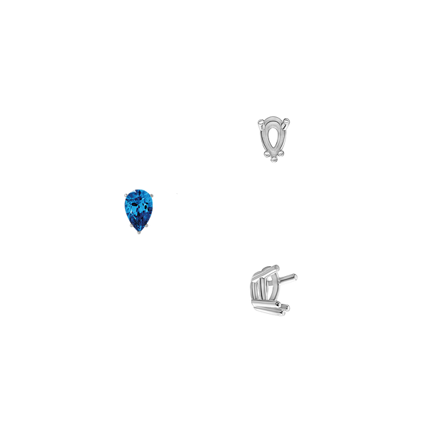 ITI NYC Five Prong Pear Shape Wire Basket Settings in 14K Gold (3.00 x 1.75 mm - 12.00 x 8.00 mm)