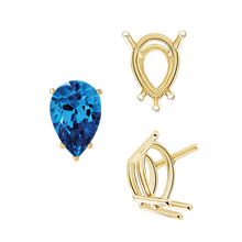 Load image into Gallery viewer, ITI NYC Five Prong Pear Shape Wire Basket Settings in 14K Gold (3.00 x 1.75 mm - 12.00 x 8.00 mm)
