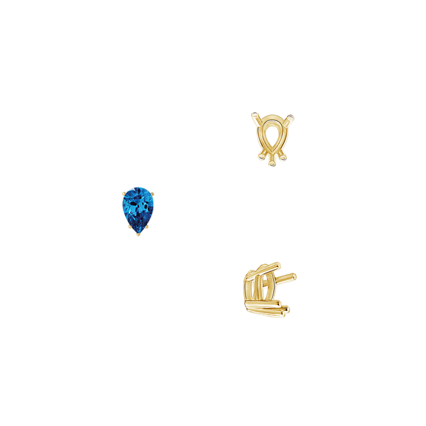 ITI NYC Five Prong Pear Shape Wire Basket Settings in 14K Gold (3.00 x 1.75 mm - 12.00 x 8.00 mm)