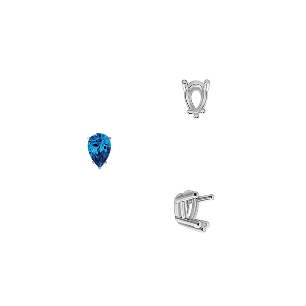 ITI NYC Five Prong Pear Shape Wire Basket Settings in 14K Gold (3.00 x 1.75 mm - 12.00 x 8.00 mm)