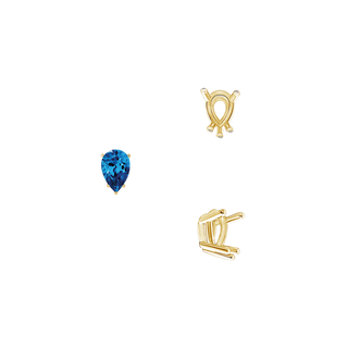 ITI NYC Five Prong Pear Shape Wire Basket Settings in 14K Gold (5.00 x 3.00 mm - 12.00 x 8.00 mm)