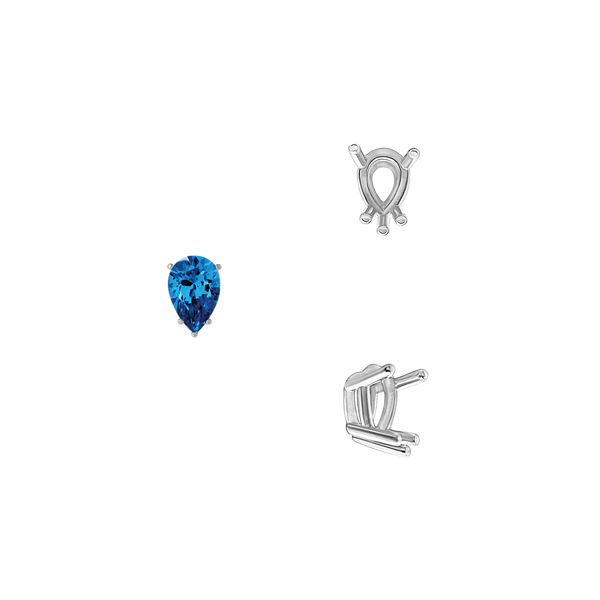 ITI NYC Five Prong Pear Shape Wire Basket Settings in 14K Gold (3.00 x 1.75 mm - 12.00 x 8.00 mm)