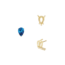 Load image into Gallery viewer, ITI NYC Five Prong Pear Shape Wire Basket Settings in 14K Gold (3.00 x 1.75 mm - 12.00 x 8.00 mm)
