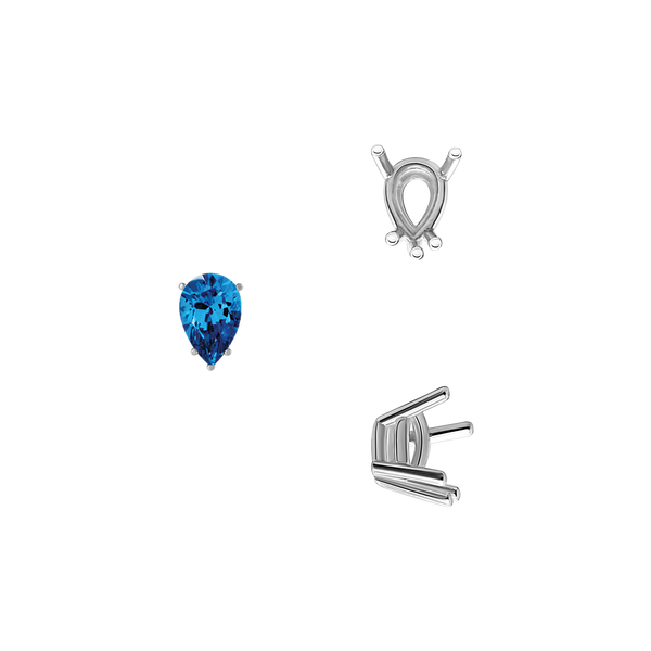 ITI NYC Five Prong Pear Shape Wire Basket Settings in 14K Gold (3.00 x 1.75 mm - 12.00 x 8.00 mm)