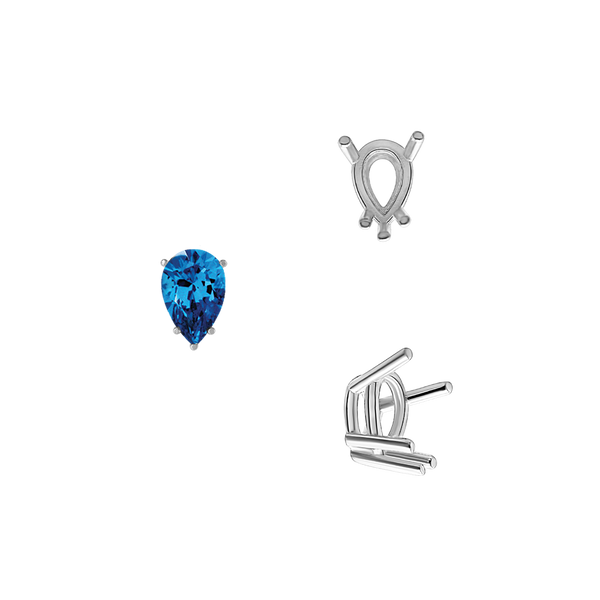 ITI NYC Five Prong Pear Shape Wire Basket Settings in 14K Gold (3.00 x 1.75 mm - 12.00 x 8.00 mm)