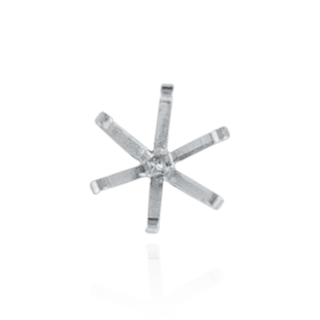 ITI NYC Six Prong Round Light and Low Tiffany Settings With Peg in 14K Gold (Die-Struck) (4.00 mm - 11.00 mm)
