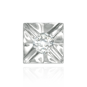Square Plates for Round Stone with Flower Pattern (7.00 mm - 8.00 mm)