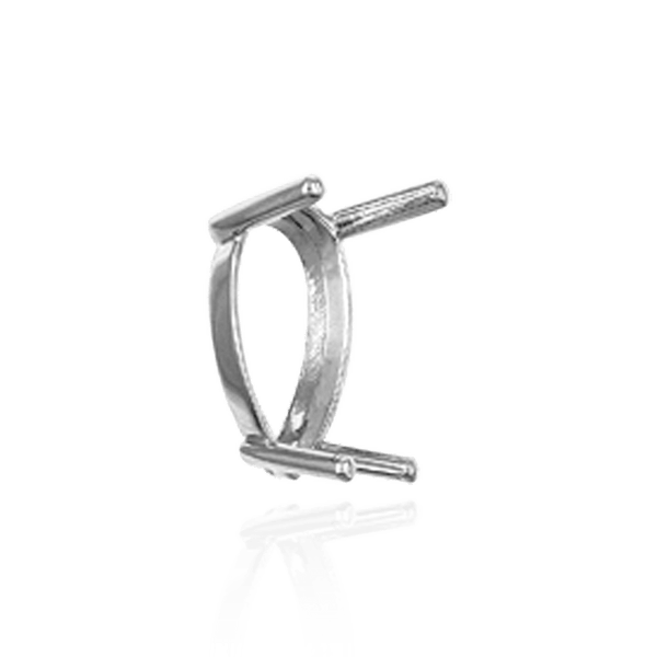 ITI NYC Four Prong Pear Shape Single Base Settings in Sterling Silver (5.00 x 3.00 mm - 24.00 x 16.00 mm)