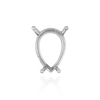 ITI NYC Four Prong Pear Shape Single Base Settings in Sterling Silver (5.00 x 3.00 mm - 24.00 x 16.00 mm)