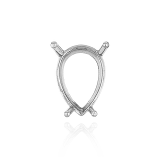 ITI NYC Four Prong Pear Shape Single Base Settings in Sterling Silver (5.00 x 3.00 mm - 24.00 x 16.00 mm)