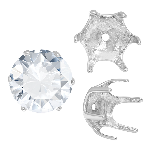 ITI NYC Six Prong Round Pearl Cup Settings in 14K Gold (3.00 mm - 10.00 mm)