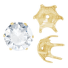 ITI NYC Six Prong Round Pearl Cup Settings in 14K Gold (3.00 mm - 10.00 mm)