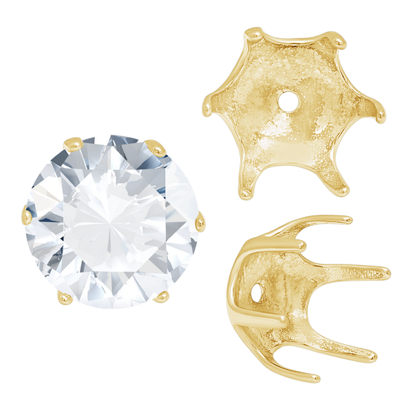 ITI NYC Six Prong Round Pearl Cup Settings in 14K Gold (3.00 mm - 10.00 mm)