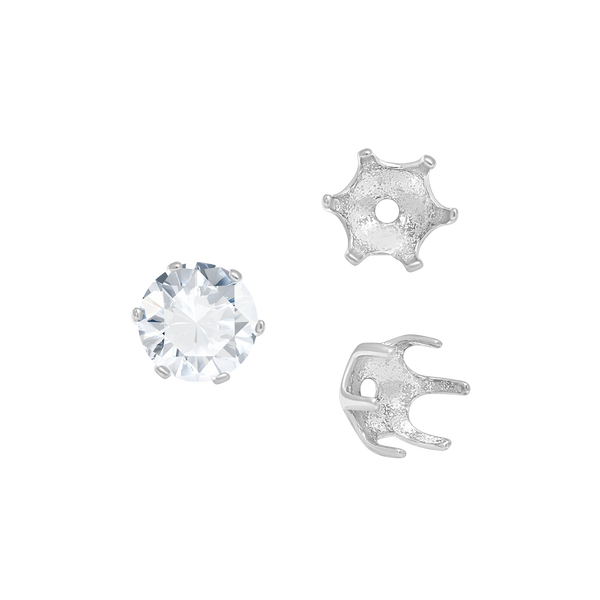ITI NYC Six Prong Round Pearl Cup Settings in 14K Gold (3.00 mm - 10.00 mm)