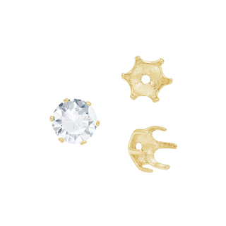ITI NYC Six Prong Round Pearl Cup Settings in 14K Gold (3.00 mm - 10.00 mm)