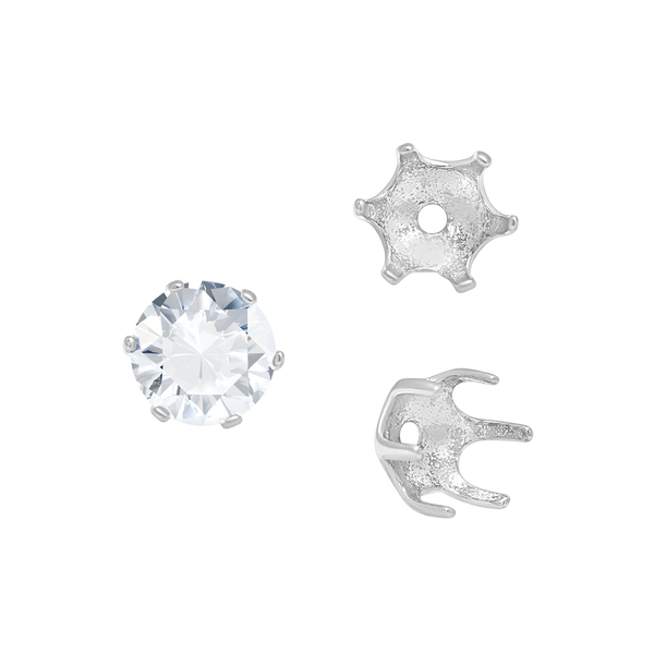 ITI NYC Six Prong Round Pearl Cup Settings in 14K Gold (3.00 mm - 10.00 mm)