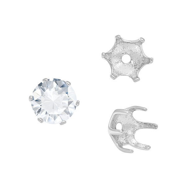 ITI NYC Six Prong Round Pearl Cup Settings in 14K Gold (3.00 mm - 10.00 mm)