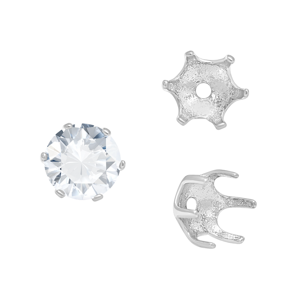 ITI NYC Six Prong Round Pearl Cup Settings in 14K Gold (3.00 mm - 10.00 mm)