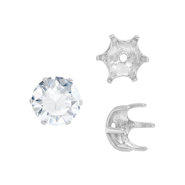 ITI NYC Six Prong Round Pearl Cup Settings in 14K Gold (3.00 mm - 10.00 mm)