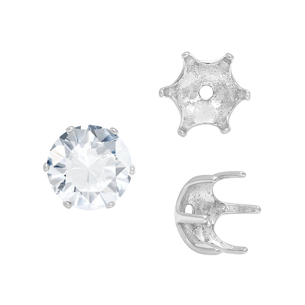 ITI NYC Six Prong Round Pearl Cup Settings in 14K Gold (3.00 mm - 10.00 mm)