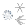 ITI NYC Six Prong Round Light and Low Tiffany Settings With Peg in Sterling Silver (Casting) (2.50 mm - 11.00 mm)