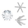 ITI NYC Six Prong Round Light and Low Tiffany Settings With Peg in Sterling Silver (Casting) (2.50 mm - 11.00 mm)