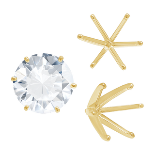 ITI NYC Six Prong Round Light and Low Tiffany Settings With Peg in 14K Gold (Casting) (2.50 mm - 11.00 mm)