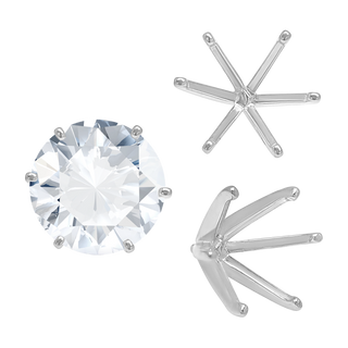ITI NYC Six Prong Round Light and Low Tiffany Settings With Peg in 18K Gold (Casting) (3.25 mm - 9.75 mm)