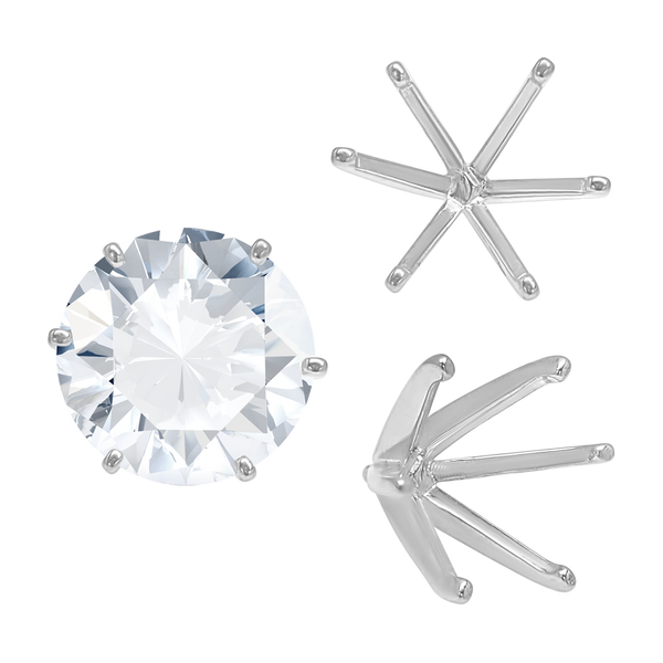 ITI NYC Six Prong Round Light and Low Tiffany Settings With Peg in 18K Gold (Casting) (3.25 mm - 9.75 mm)